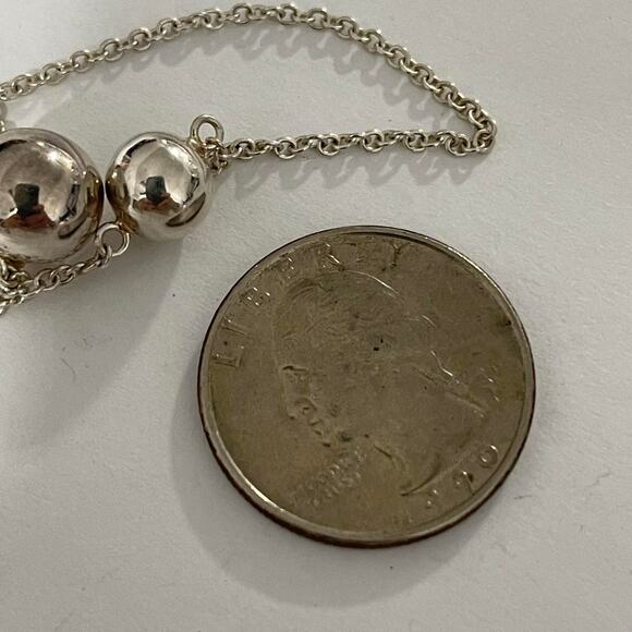 Talbots necklace costume jewelry silver layering silver tone  drop chain link - Picture 6 of 14